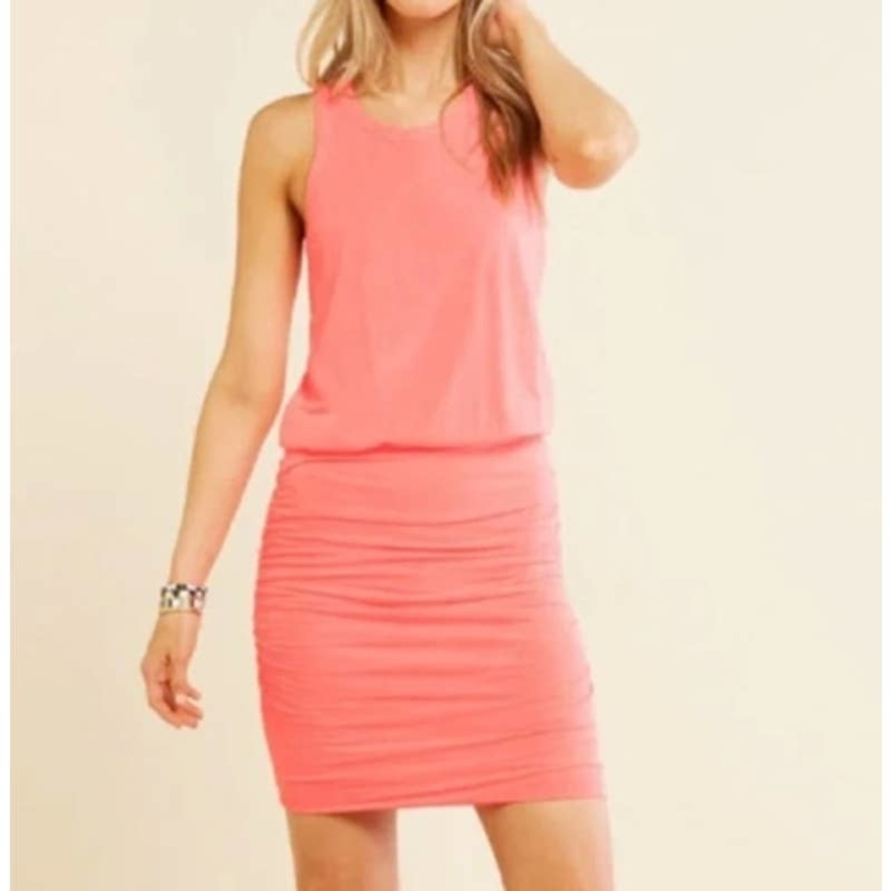 SUNDRY Pink Ruched Tank Dress Size L (Size 3)